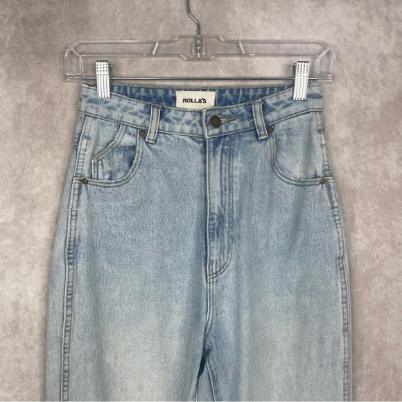 Rolla's Elle Super High Rise Relaxed Denim Jeans In Light Blue Women's Size 24 - Picture 3 of 11
